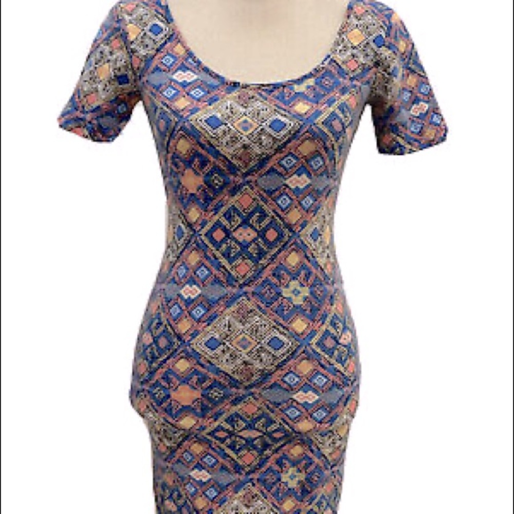 Forever 21 Women Junior Stretch T-Shirt Dress Size Large Short Sleeve Multicolor